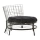 image 4 of Distinctive Cage Style Black Finish Chair, Fabric Upholstered Arm Chair For Bedroom, Stylish Armchair Black