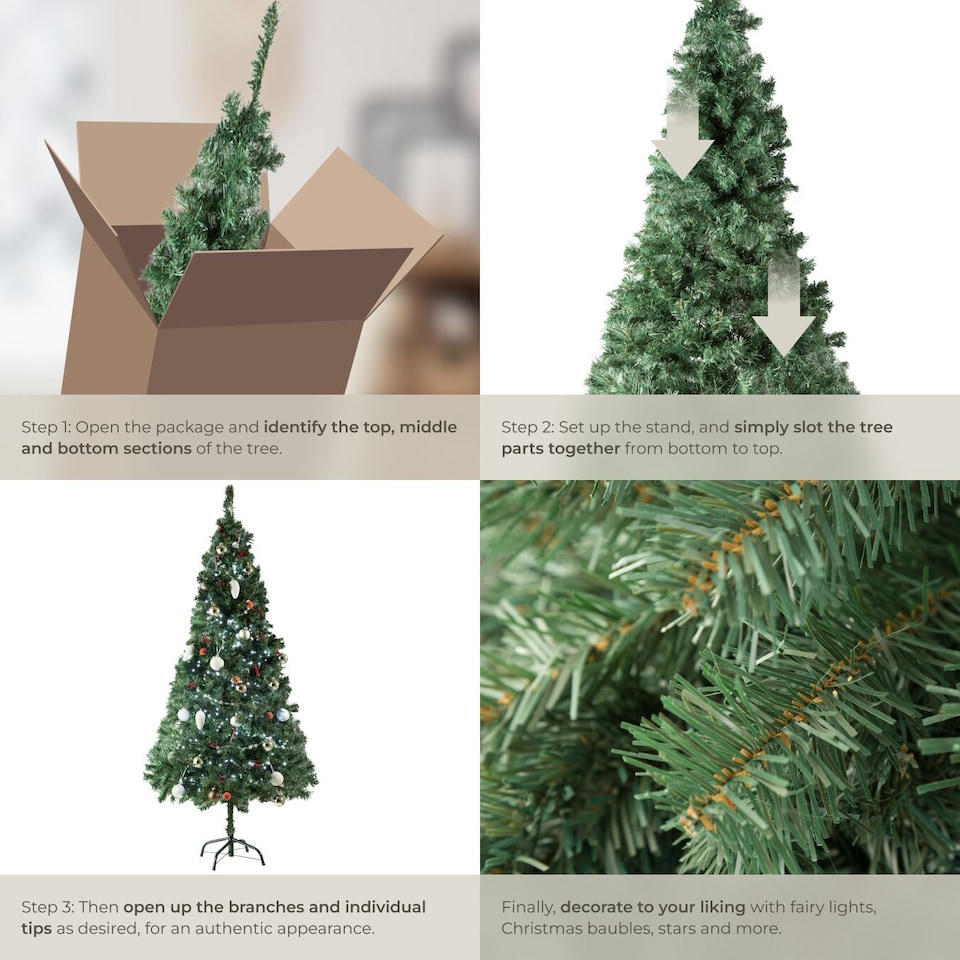image 1 of Christmas Tree - artificial, including metal stand with plastic feet | Green | green | 6ft | 1