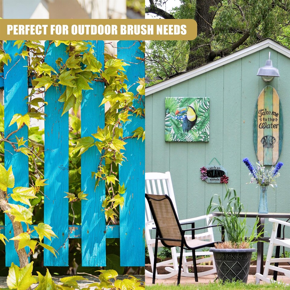 image 1 of GEEZY Outdoor Decking Paint Brush Natural Bristle for Fence and Masonry Painting Projects