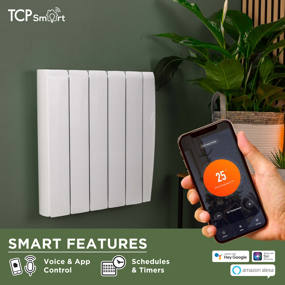 image 1 of TCP Smart 700W White Ceramic Panel Electric Radiator