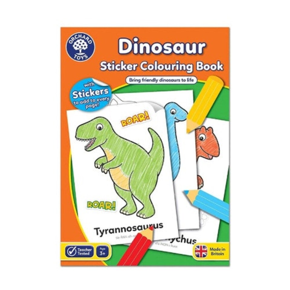 image 1 of Orchard Toys Dinosaur Themed Sticker Colouring Book