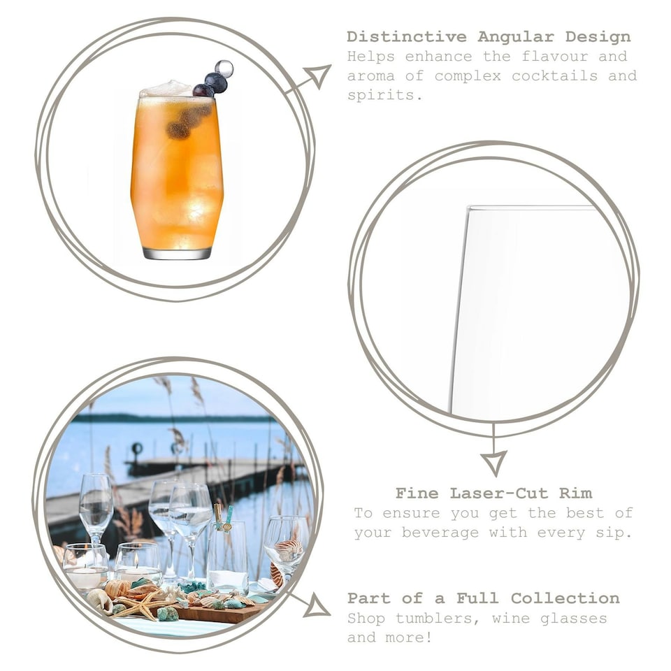 image 1 of LAV Ella Highball Glasses - 495ml - Clear - Pack of 6 Clear