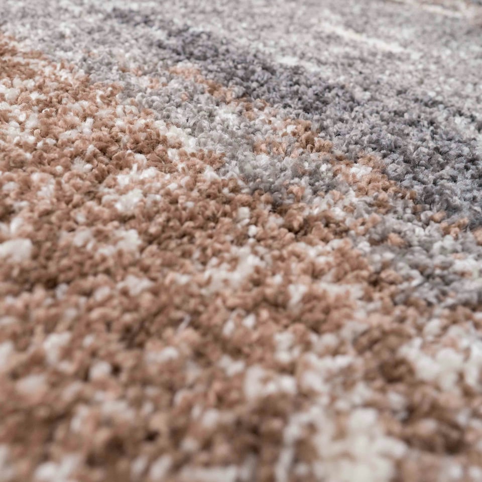 image 1 of KUKOON Beige Grey Distressed Shaggy Living Room Area Rug 120cm x 170cm