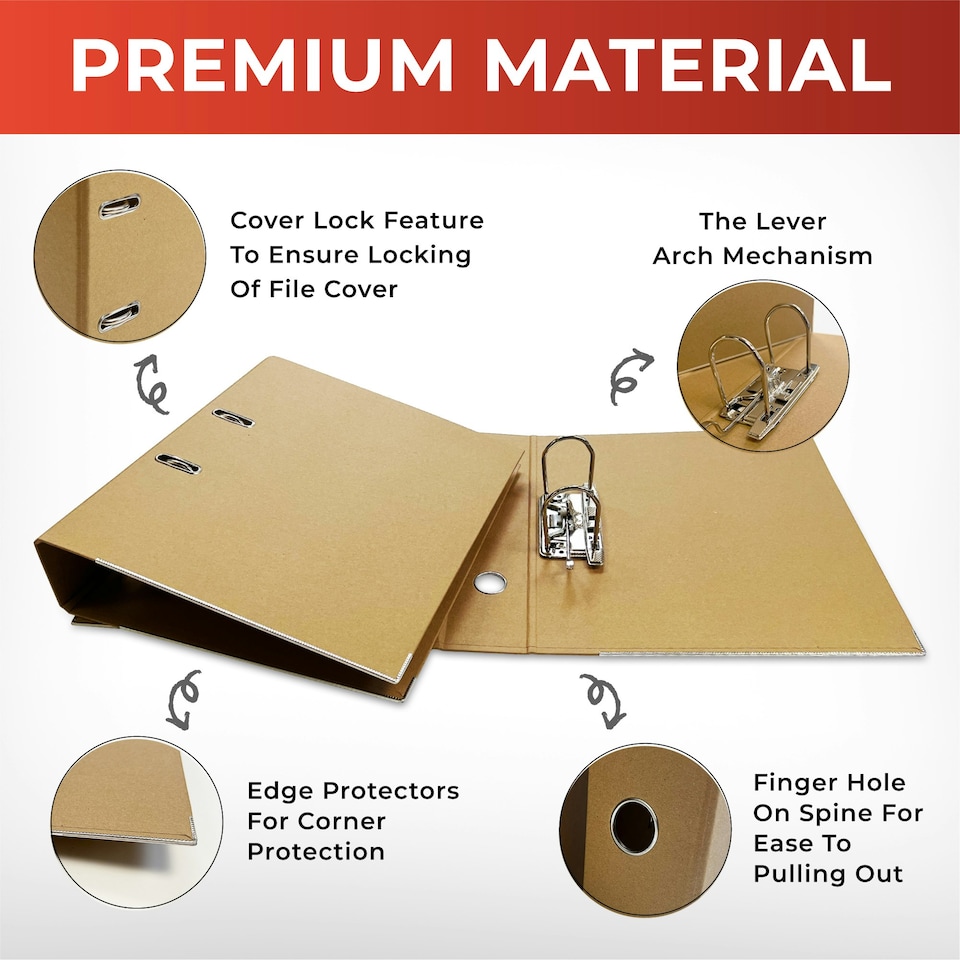 image 1 of A4 Kraft Paperboard Lever Arch File