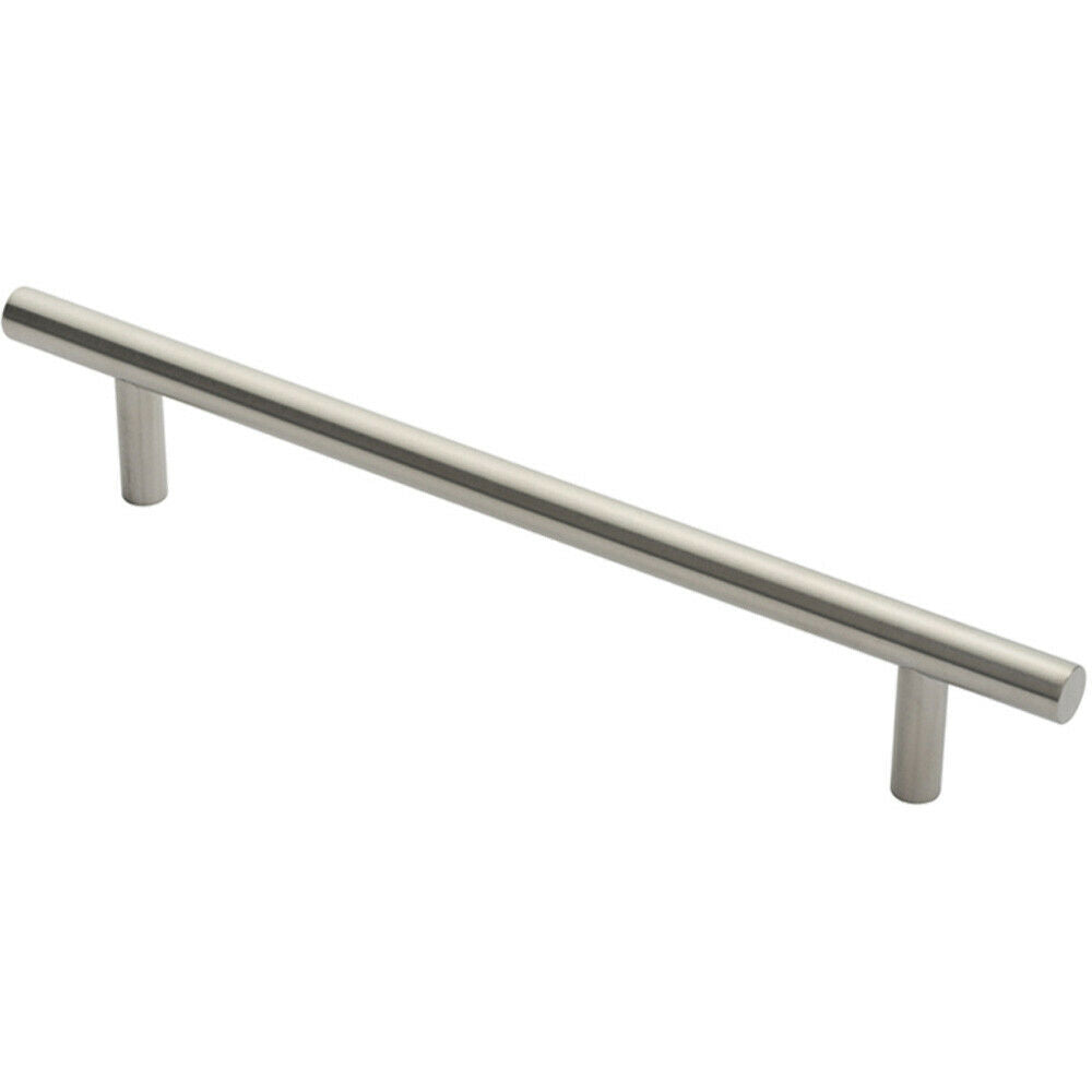 Loops 19mm Straight T Bar Pull Handle 300mm Fixing Centres Satin Stainless Steel in Metallics