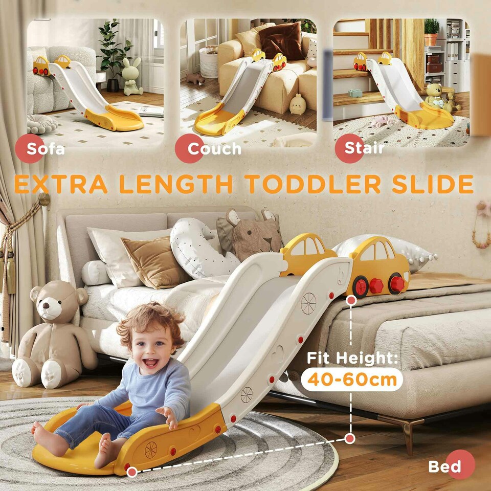 image 1 of AIYAPLAY Kids Slide for Bed, Sofa, Easy to Assemble, Yellow
