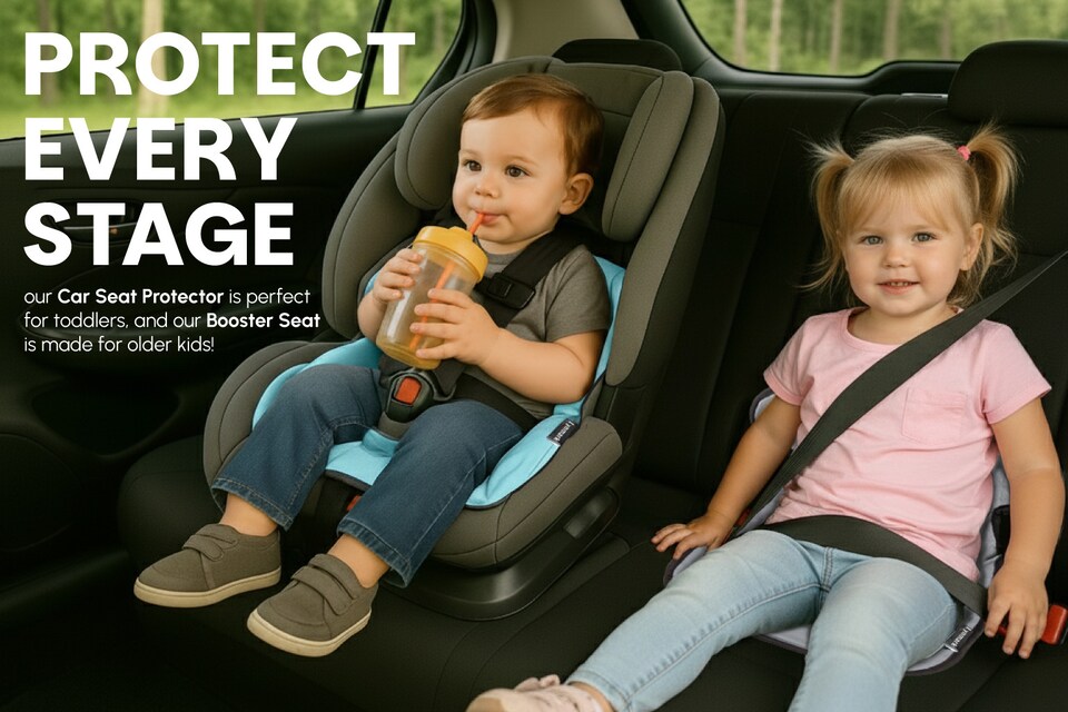 image 1 of Lynmark Potty Training Car Seat Protector Cover with Middle Buckle Hole | Black | Grey | Universal | 2