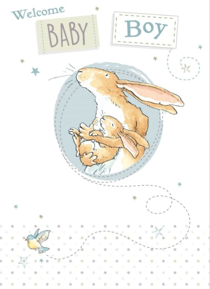 image 1 of Guess How Much I Love You 'Welcome Baby Boy' New Baby Card