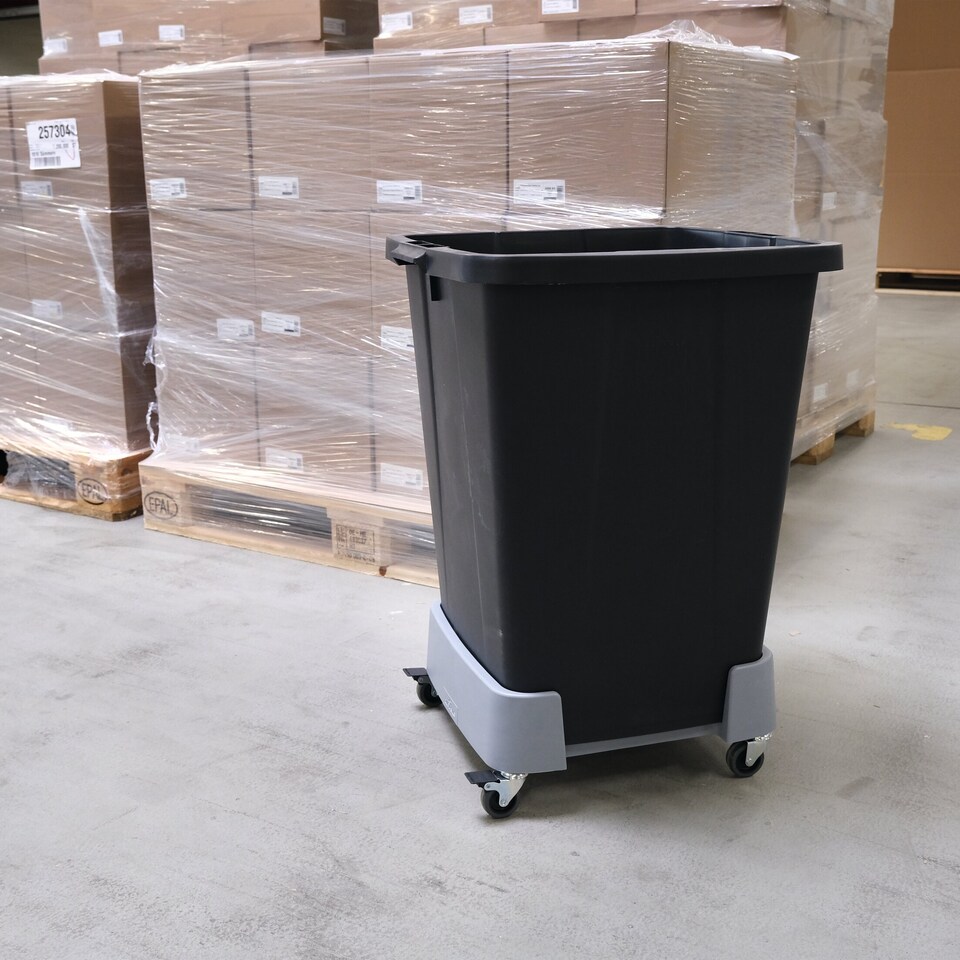 image 1 of Durable 90L Linkable Bin Trolley | Robust Modular Waste Trolley for DURABIN Bins | Grey