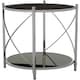 image 2 of Black Mirrored Side Table By Couch,Geometric Round Table,Spacious Bedside Table,Silver Decorative Table Silver