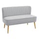 image 6 of HOMCOM Velvet-Feel Double Sofa w/ Wood Frame Foam Padding High Back, Grey