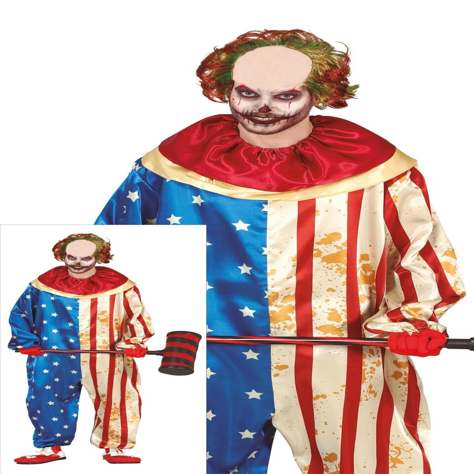 image 1 of Fancy Dress Adult Mens Patriot Clown - XL