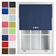 image 1 of FURNISHED Blackout Roller Blinds with Triple Square Eyelets Cut to Size Easy Fit Window Shade | Blue | Navy | (W) 90cm x (L) 210cm