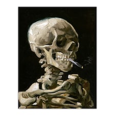 Skeleton with Burning Cigarette Van Gogh Vintage Huge Wall Art Poster 24X32"