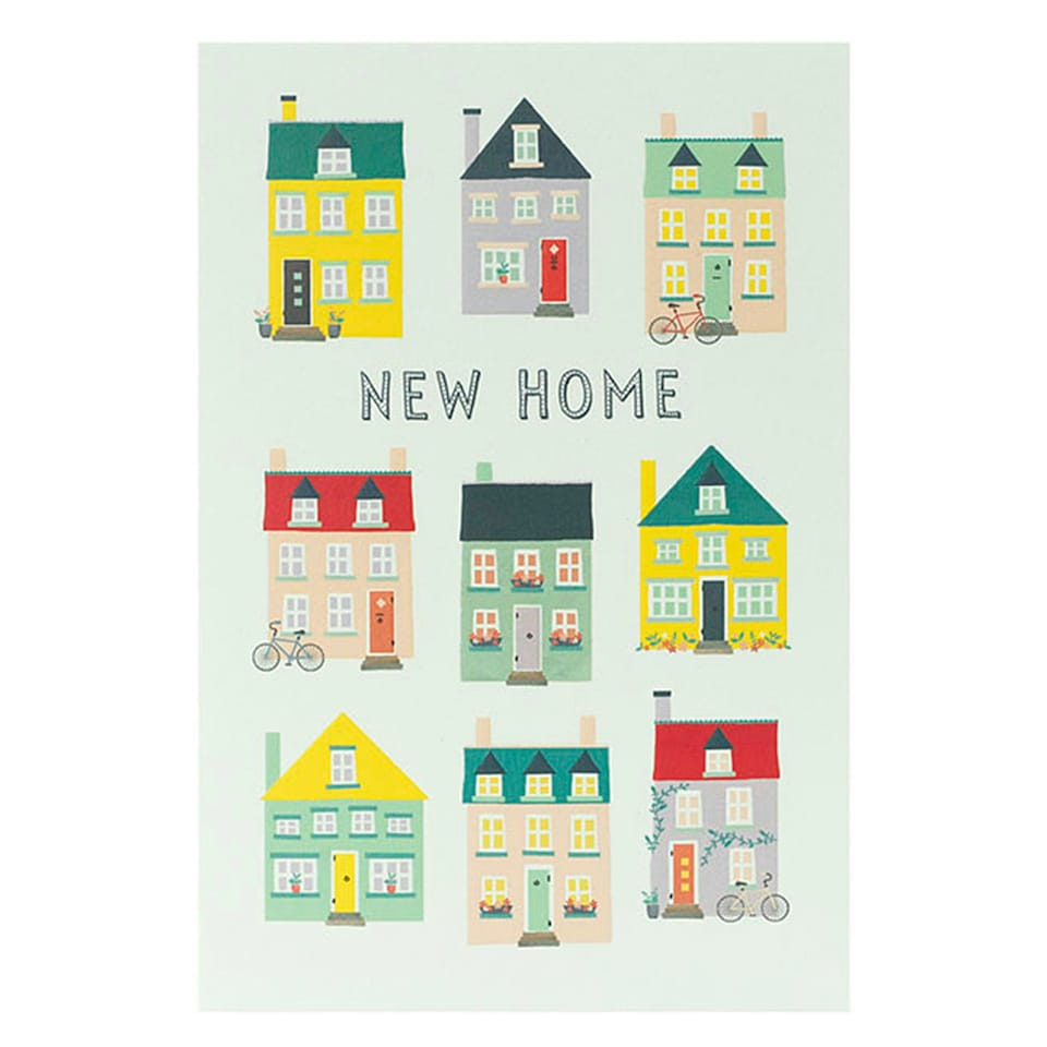 image 1 of New Home Card - Colourful Houses