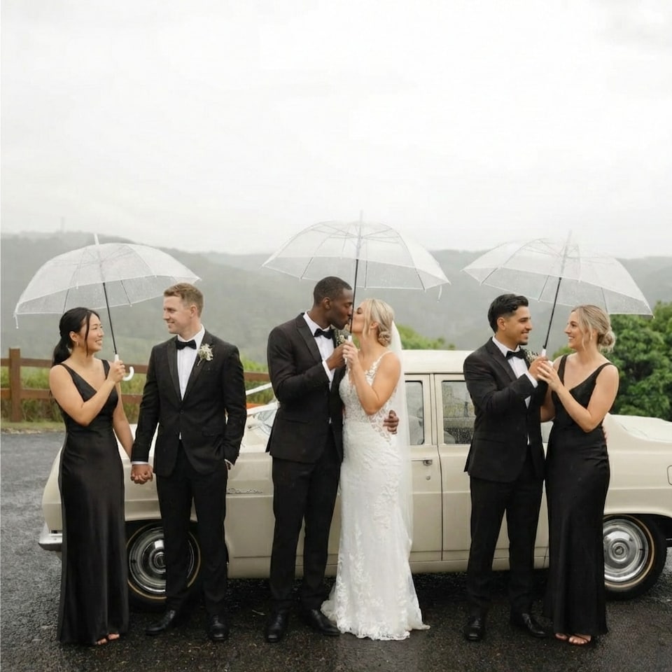 image 1 of 23 Inch Transparent Wedding Umbrella | Clear | 6
