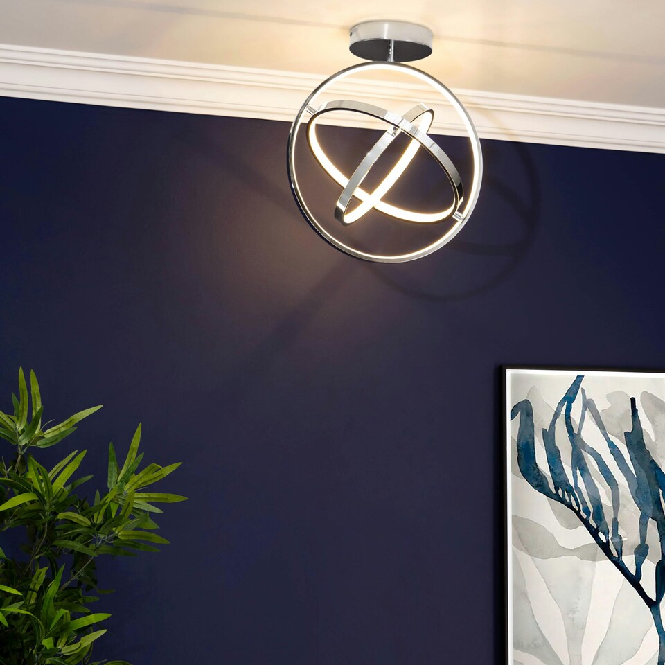 image 1 of BHS Ingel LED Ceiling Light | Silver | Chrome | 1