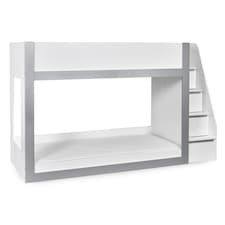 Quince Bunk Bed - White and Silver - Single (90cm)