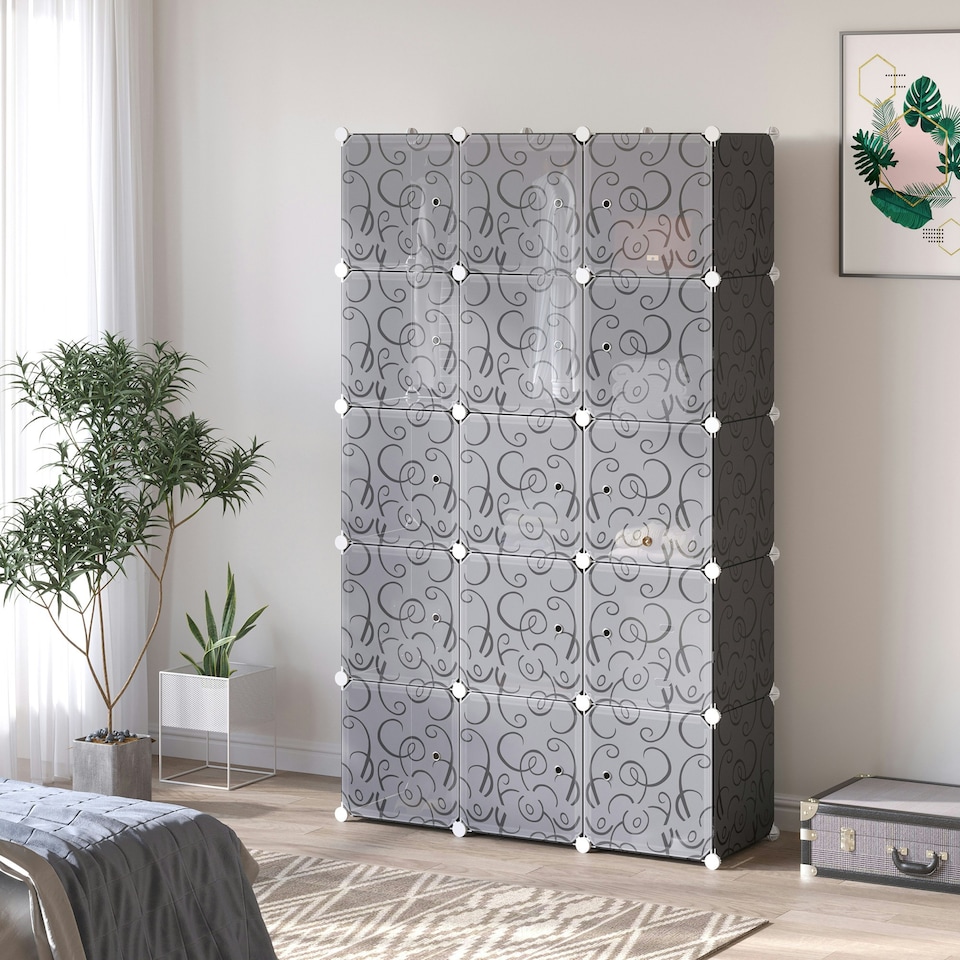 image 1 of HOMCOM Cube DIY Wardrobe Portable Interlocking Plastic Modular Closet Cabinet