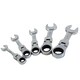 image 3 of 5pc Flexi Stubby Ratchet Spanner 10-19mm Metric Wrench Geared 72 Teeth CRV