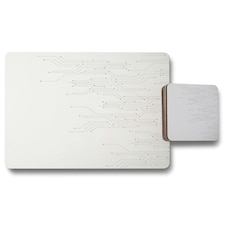digital background with technology circuit board (Placemat & Coaster Set)
