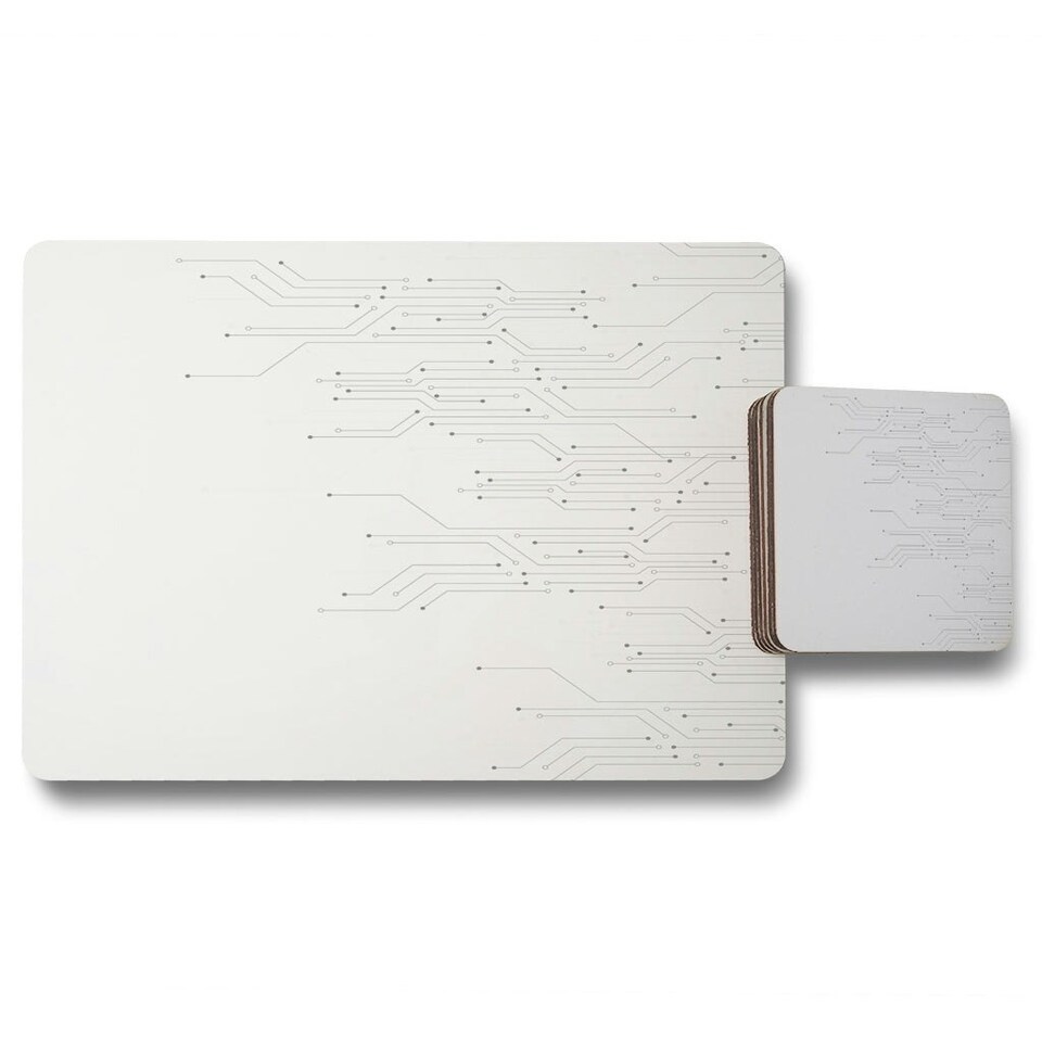 image 1 of digital background with technology circuit board (Placemat & Coaster Set)