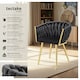 image 2 of Dining Chair Astano - padded, velvet, knot design, continuous backrest | Black | black/gold | 2