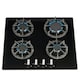 image 1 of SIA R7 60cm Black 4 Burner Gas On Glass Kitchen Hob With Cast Iron Pan Stands