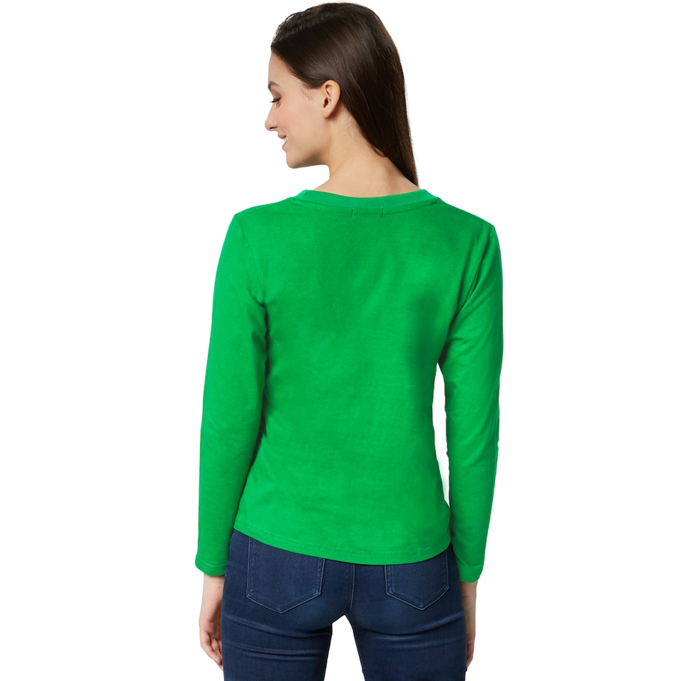 image 1 of Women's Long-sleeved Top | Green | green | 2XL | 1