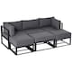 image 1 of Outsunny 6 PC Garden Daybed Aluminum Sectional Sofa Set Coffee Table Footstool | Grey
