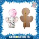 image 2 of Elephant with Pink Balloon Lifesize Cardboard Cutout 133cm Pink