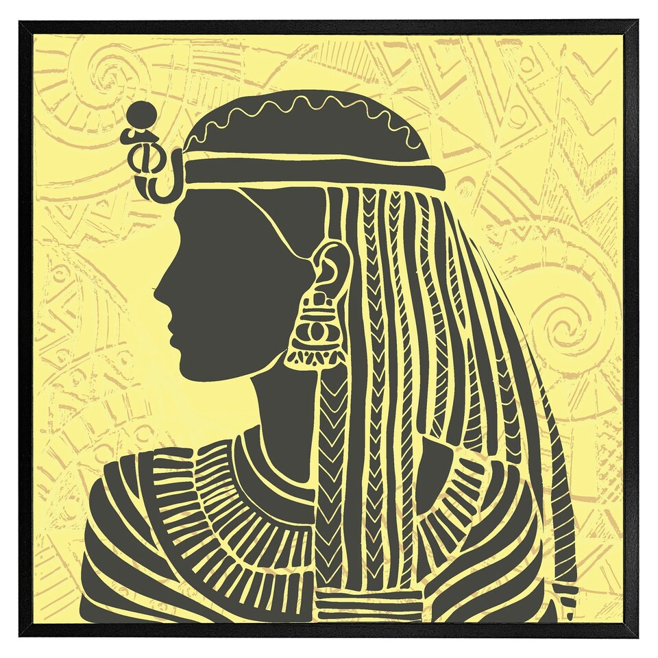 image 1 of Egyptian women on yellow (Picture Frame) Brown | Oak | XS