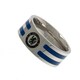 image 3 of Chelsea FC Colour Stripe Ring - Silver/Blue - Large