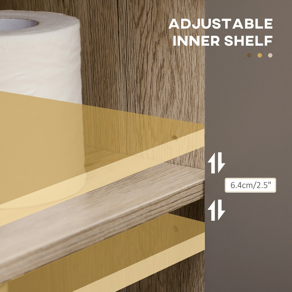 image 1 of HOMCOM 60x60cm Under-Sink Storage Cabinet w/ Adjustable Shelf 2 Doors Cabinet 