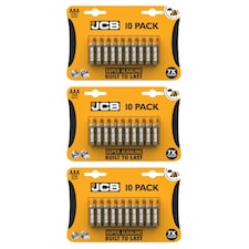 JCB AAA Super Alkaline Batteries - Pack of 10 | Multi | AAA | 30