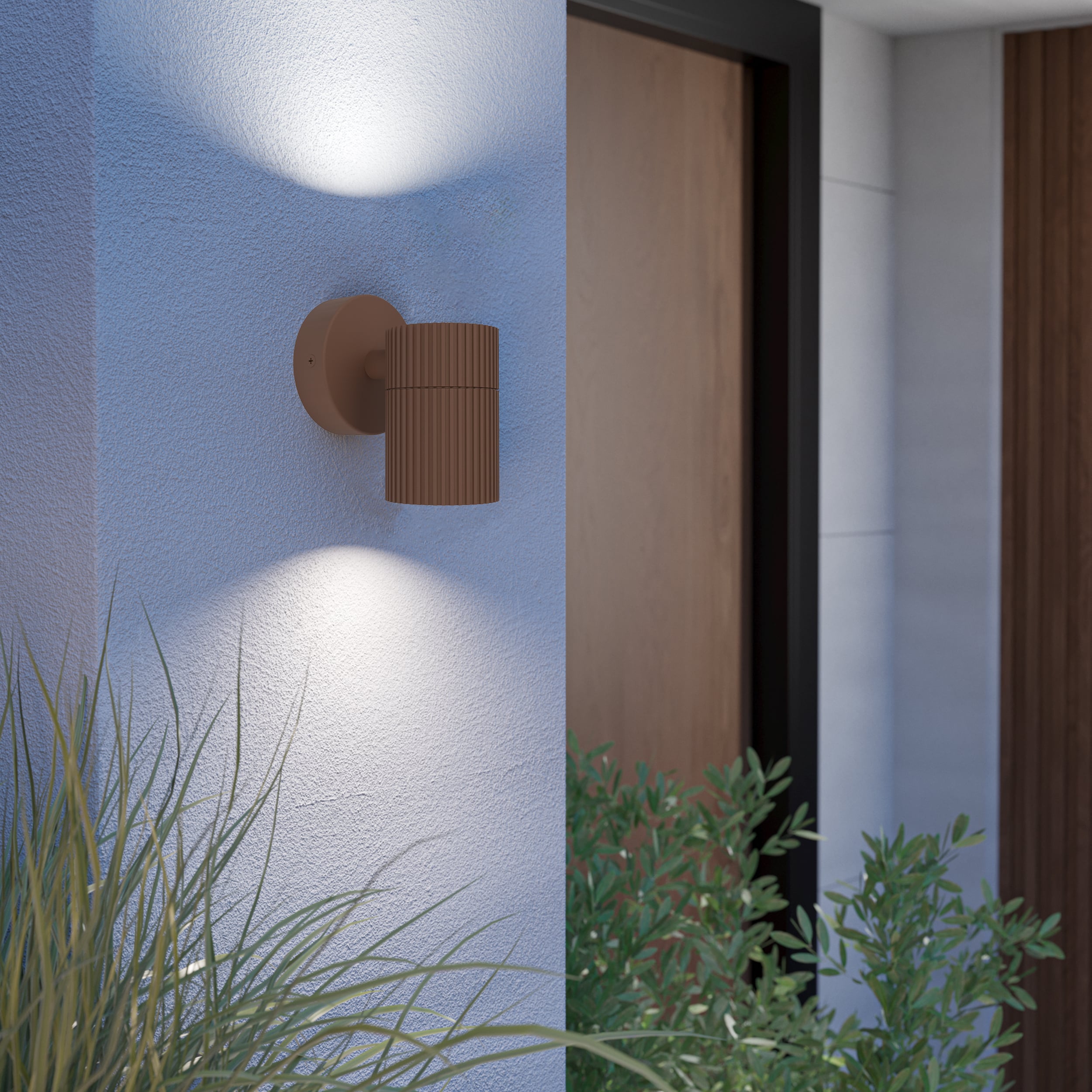 Eglo TOMELLOSO Modern Rust-Coloured Outdoor Wall Light in Brown