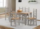 image 1 of Mercers Furniture Corona Grey Wax 5'0" Dining Table & 4 Chairs Solid Wood Pine Wooden Kitchen Dining Set with Mexican Styling