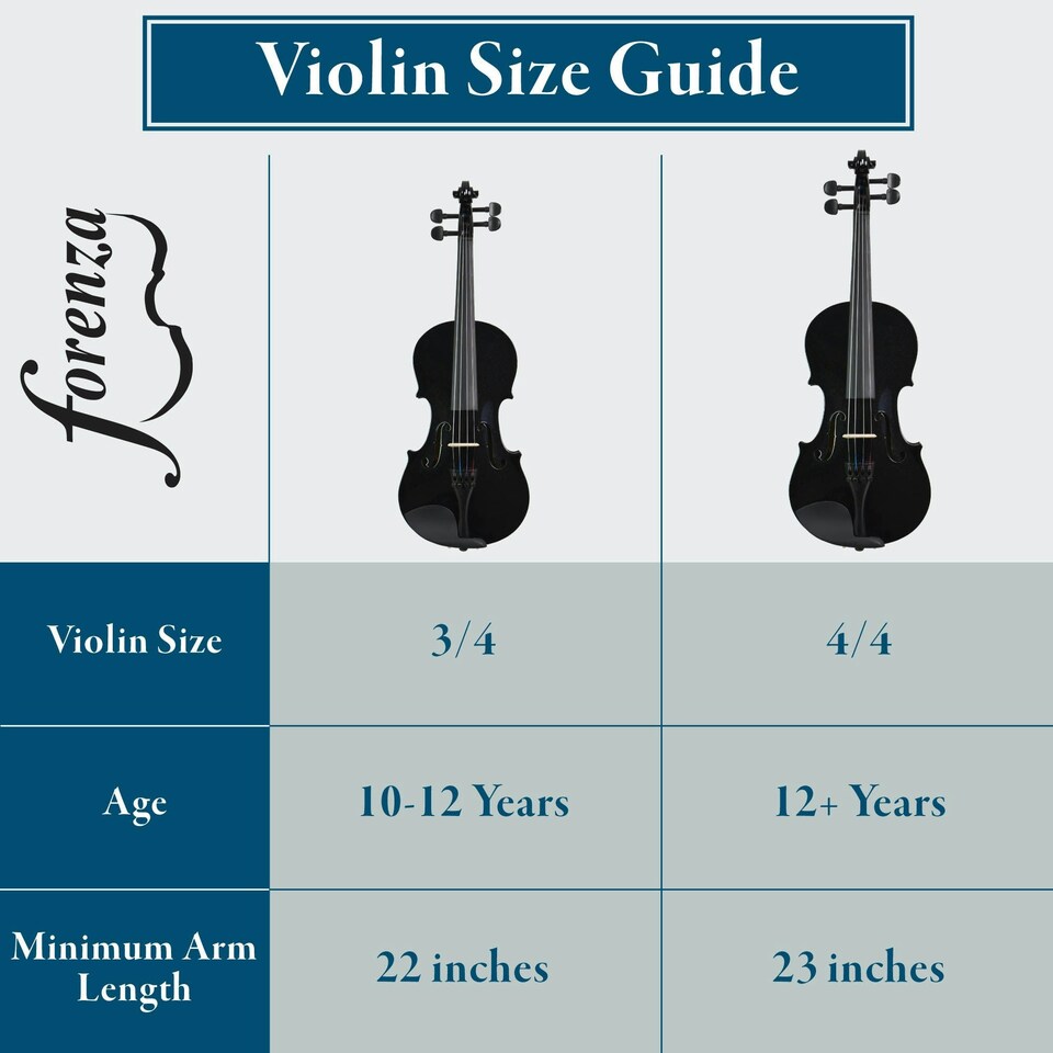 image 1 of Forenza Uno Series Full Size Black Violin Outfit