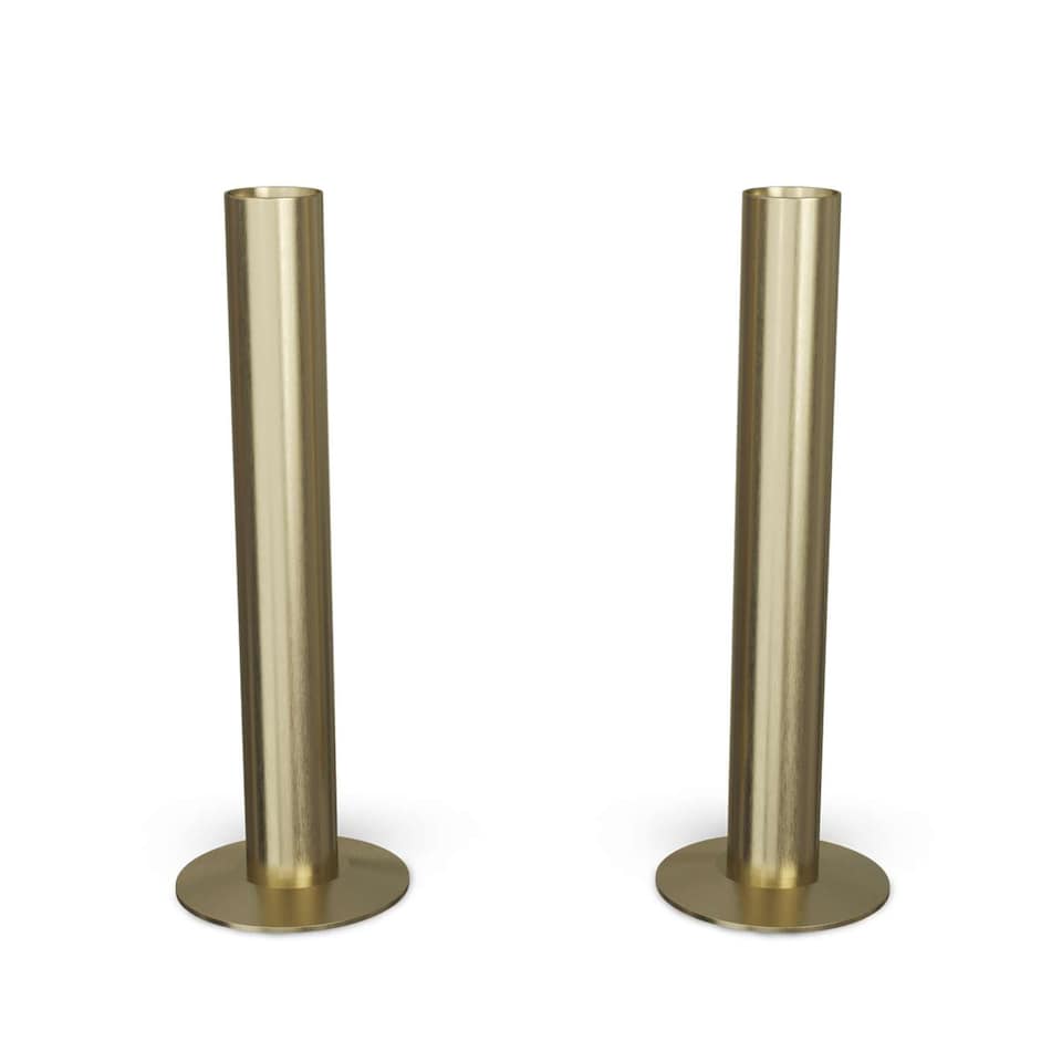 image 1 of Talus Pipe Covers - Brushed Brass - 130mm