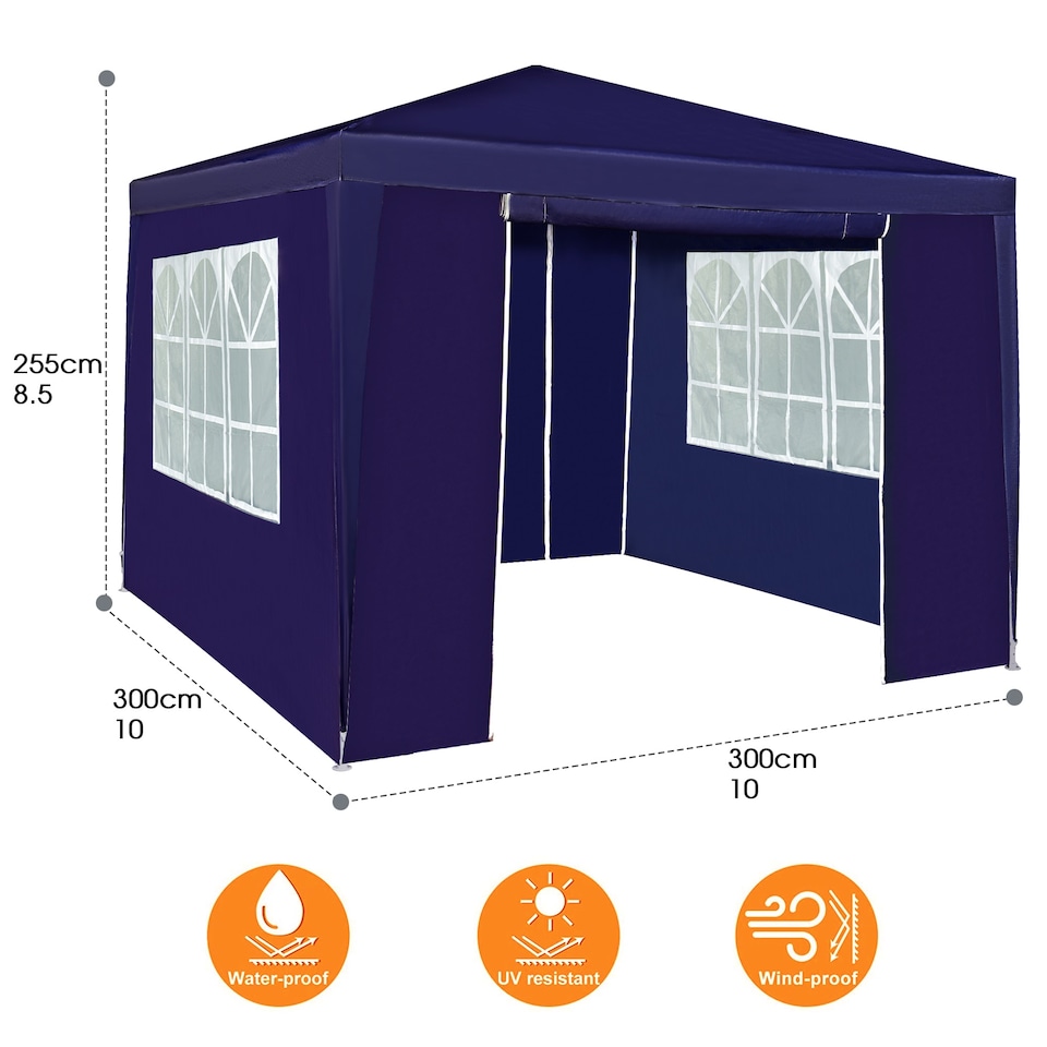 image 1 of MCC Direct 3x3 Event Gazebo Outdoor Marquee Garden Party Tent with Sides