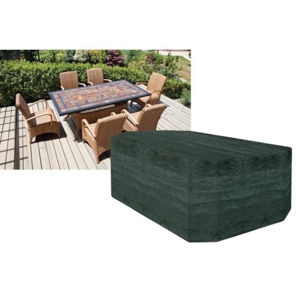 image 1 of Extra Strong Rectangular 6 Seater Furniture Set Cover in Dark Green | Green