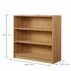 image 3 of Essentials Low Wide Bookcase Oak Finish