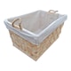 image 4 of Rope Handle Wooden Weave Lined Storage Basket