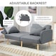 image 4 of HOMCOM Convertible Sofa Bed Settee with Cushions, Adjustable Backrest, Grey