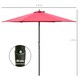 image 5 of Outsunny 2.8m Garden Parasol Umbrella, Round Outdoor Market Table Umbrella Sun Shade Canopy, Wine Red