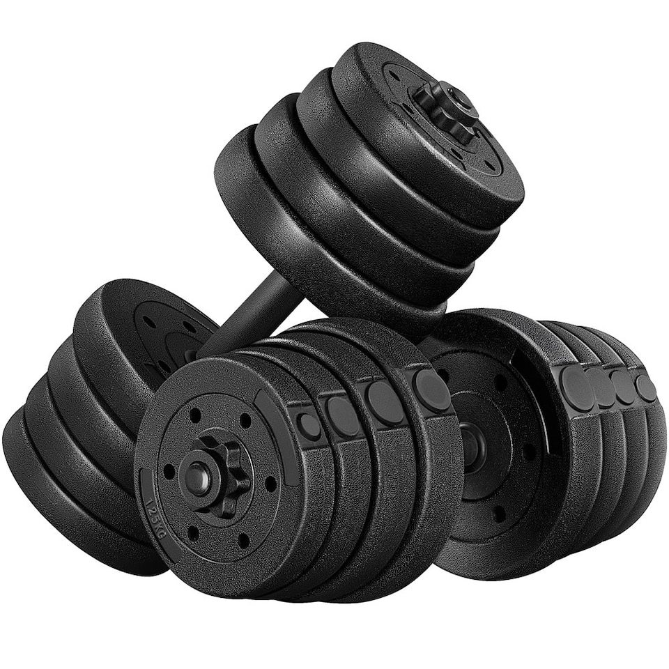 image 1 of Yaheetech 30KG Adjustable Dumbbell Set Black