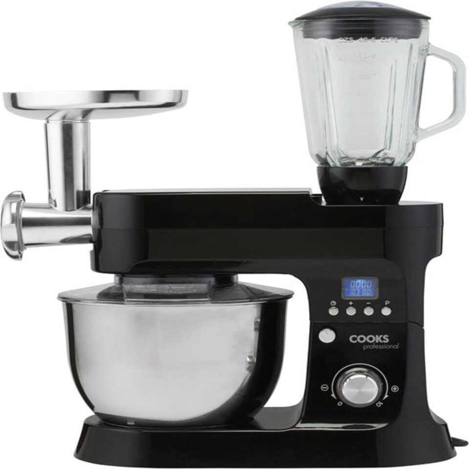 image 1 of Cooks Professional Multi-Function Stand Mixer | Black | Black & Silver
