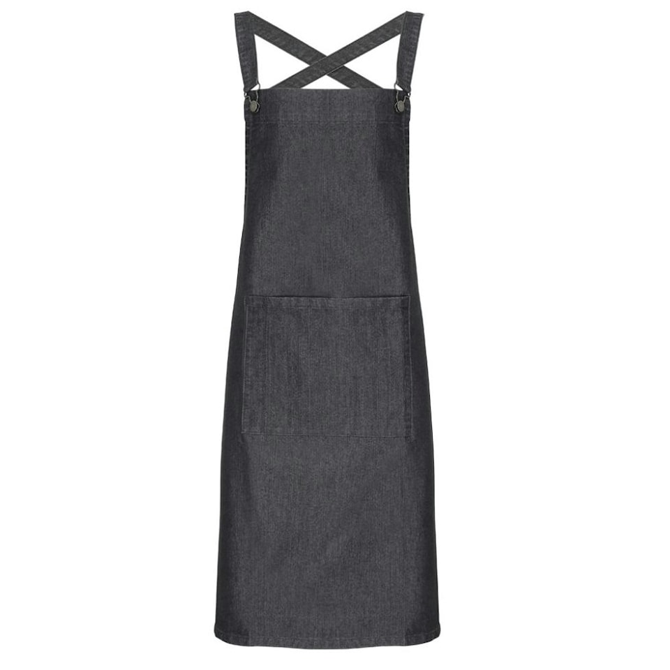 Premier Barista Polycotton Cross Back Full Apron - Black Denim - One Size