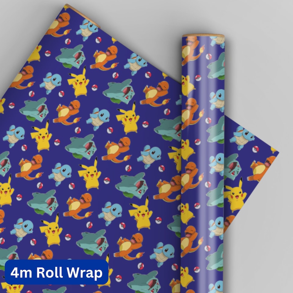 Pokemon 4m Roll Wrapping Paper