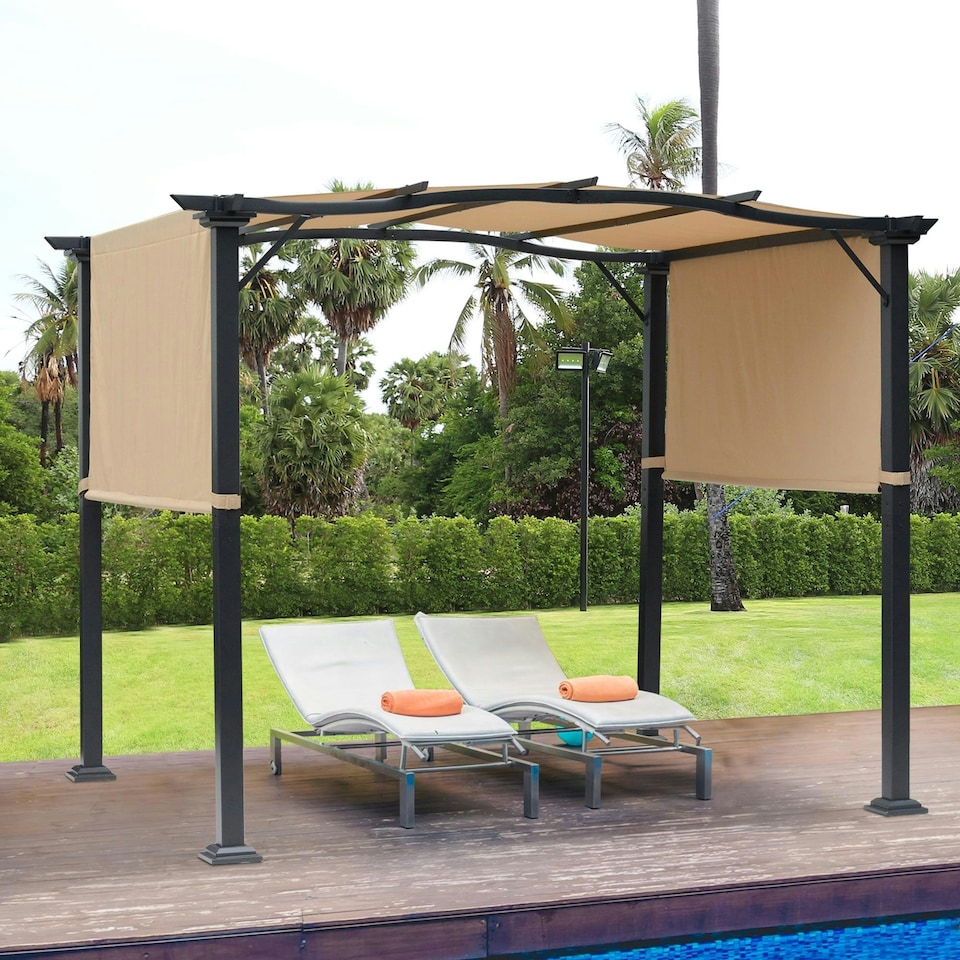 image 1 of Outsunny Outdoor Gazebo Overhead Backyard Shade Sun Shelter Steel